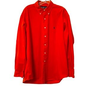 Orange Men's Ralph Lauren Button Down Shirt - Size L